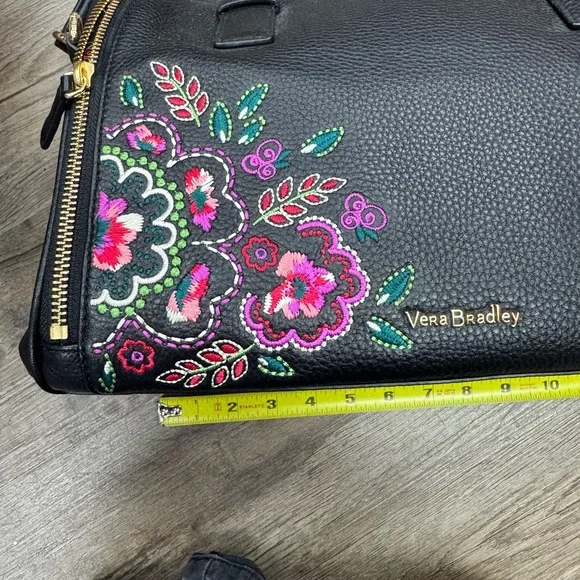 Vera Bradley Marlo Kiev Needlecraft Leather Satchel - Picture 2 of 5